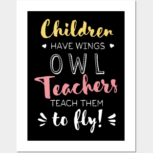 Owl Teacher Gifts - Beautiful Wings Quote Posters and Art